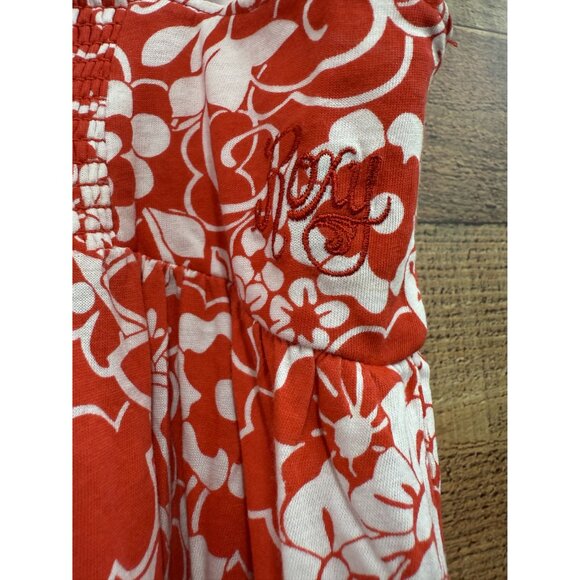 Roxy Floral Red & White Maxi Dress With Adjustable Straps Medium - Picture 4 of 10